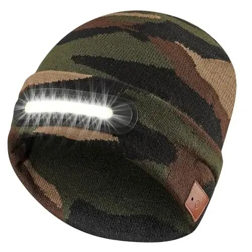 RANCOVY LED Beanie with Light, Unisex USB Rechargeable Headlamp Beanie Flashlight Beanie Hat for Men Women - RANCOVY