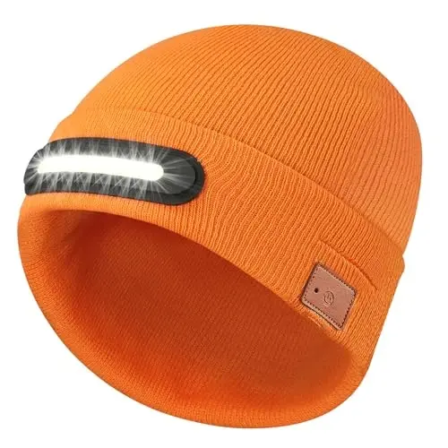 RANCOVY LED Beanie with Light, Unisex USB Rechargeable Headlamp Beanie Flashlight Beanie Hat for Men Women - 1