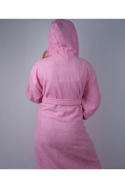Rangli %100 Paxta Bukle Kapüşonli Model Xalat (S-M-L-XL-2XL-3XL-4XL) Katta va Battal Beden-Pushti - 3