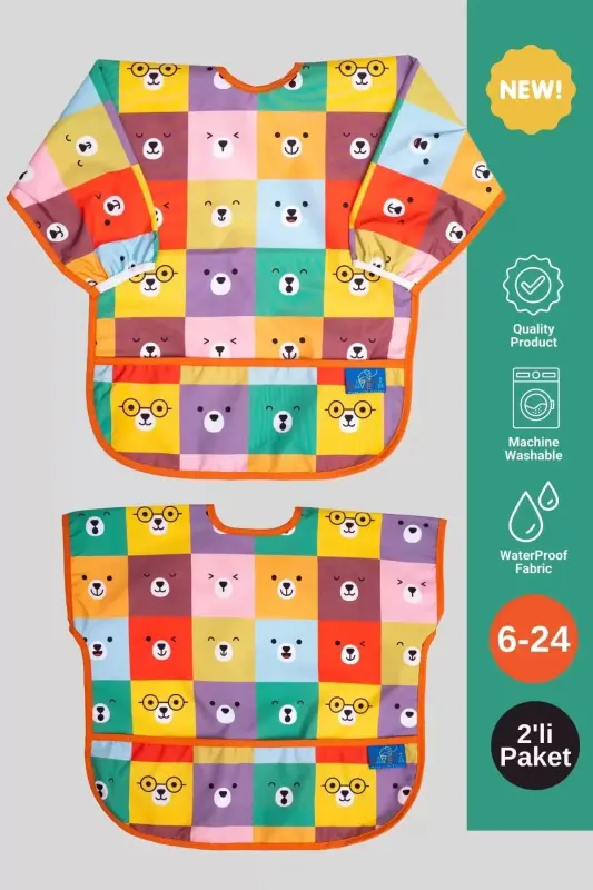 Rangli Ayiqcha Naqshli 2 Ta'li Uzoq va Qisqa Yeliqli Faollik va Ovqat Önlugi 6-24 Oy - 1