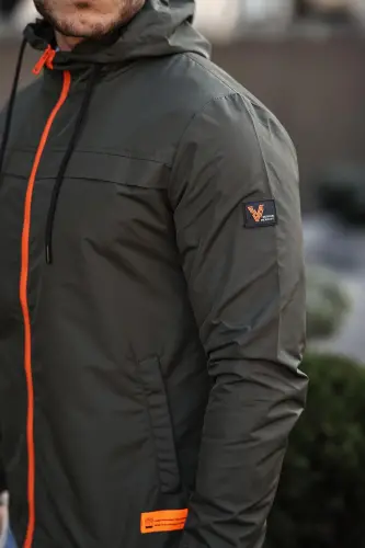 Rangli Fermuarli Yomg'ir Palto Mavsumiy PLDP 2920-XAKI - 4