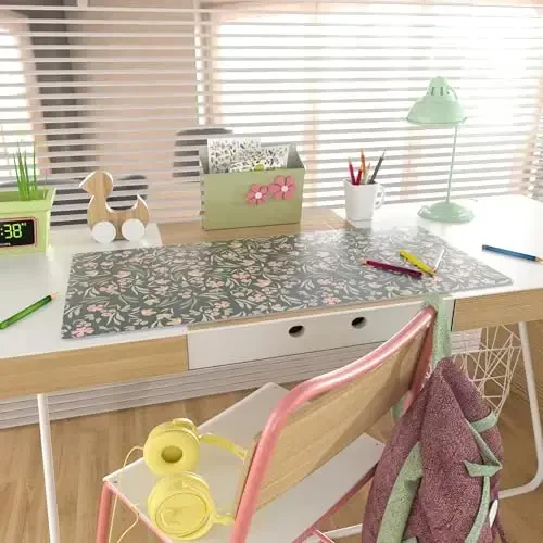 Rangli Yulduz Katta Sichqoncha Pad, PU Teri Suv o'tkazmaydigan Stol Mat, Kompyuter O'yin Sichqonchasi Pad, XXL Kengaytirilgan Sichqoncha Yostiqchasi Sirpanmaydigan Stol Yostig'i Maktab Ofis Uy uchun 31.5