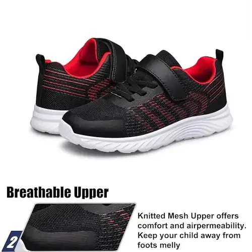 Raoendis Boys Girls krossovkalari Bolalar poyafzallari Yengil nafas oladigan sport yugurish tennisi Unisex Toddler/Kichik bola/Katta bola uchun fitnes poyafzallari - 4