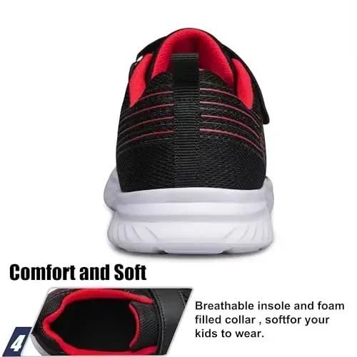 Raoendis Boys Girls krossovkalari Bolalar poyafzallari Yengil nafas oladigan sport yugurish tennisi Unisex Toddler/Kichik bola/Katta bola uchun fitnes poyafzallari - 6