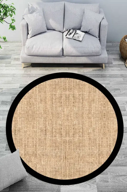 Raqamli bosib chiqarilgan rotan naqshli gilam, yumaloq gilam, mehmonxona gilami, oshxona gilami, Skandinaviya bezagi - 1