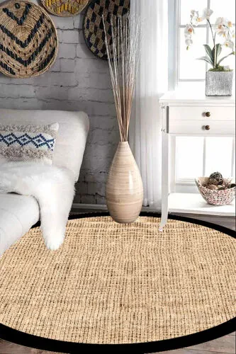 Raqamli bosib chiqarilgan rotan naqshli gilam, yumaloq gilam, mehmonxona gilami, oshxona gilami, Skandinaviya bezagi - 2