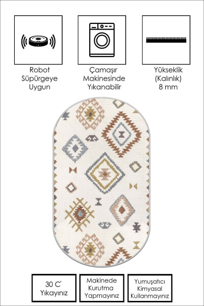 Raqamli bosib chiqarilgan yuviladigan sirpanchiq bo'lmagan dog'ga chidamli oval shaklidagi oshxona gilami mehmonxona gilami va yo'lakcha - 5