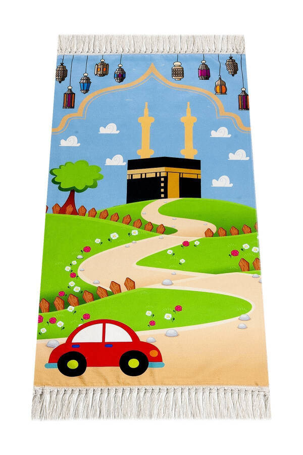 Raqamli bosilgan bolalar namoz jayo'natgi - Kabelli mashinalar - 44 X 78 Sm - 1
