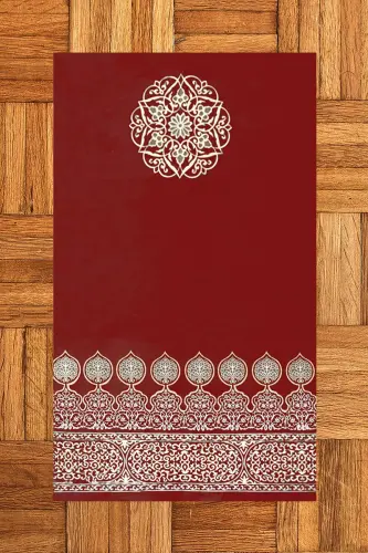 Raqamli bosilgan yuviladigan naqshlangan sovg‘a namoz gilami 70x130, Namoz gilami-44-QIZIL - 6