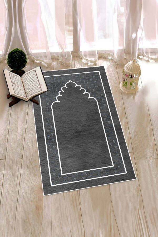 Raqamli bosilgan yuviladigan oddiy naqshlari ibodat gilami 70x130 sm. - 12