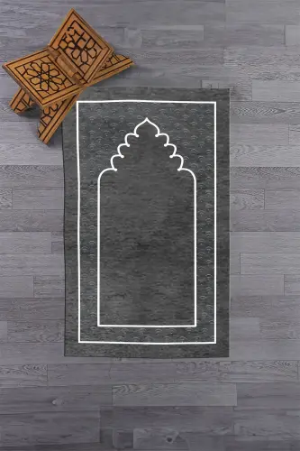 Raqamli bosilgan yuviladigan oddiy naqshlari ibodat gilami 70x130 sm. - 4