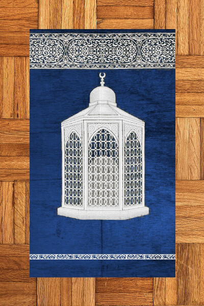 Raqamli bosilgan yuviladigan sovg'alik ajoyib namoz gilamchagi Sajjada 70x130sm, SAJJADA-42-KO'K - 11