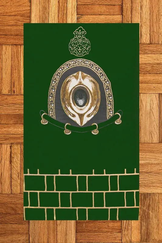 Raqamli Bosilgan Yuvilishi Mumkin Mode Uslubidagi Namoz Gichig‘i 70x130sm, Namoz-Gichigi-49-yashil - 6