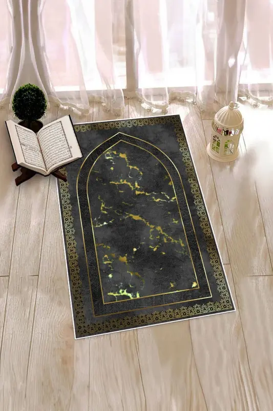 Raqamli bosilgan, yuvilishi mumkin, zamonaviy naqshli 70x130 namozlik gilam - 5