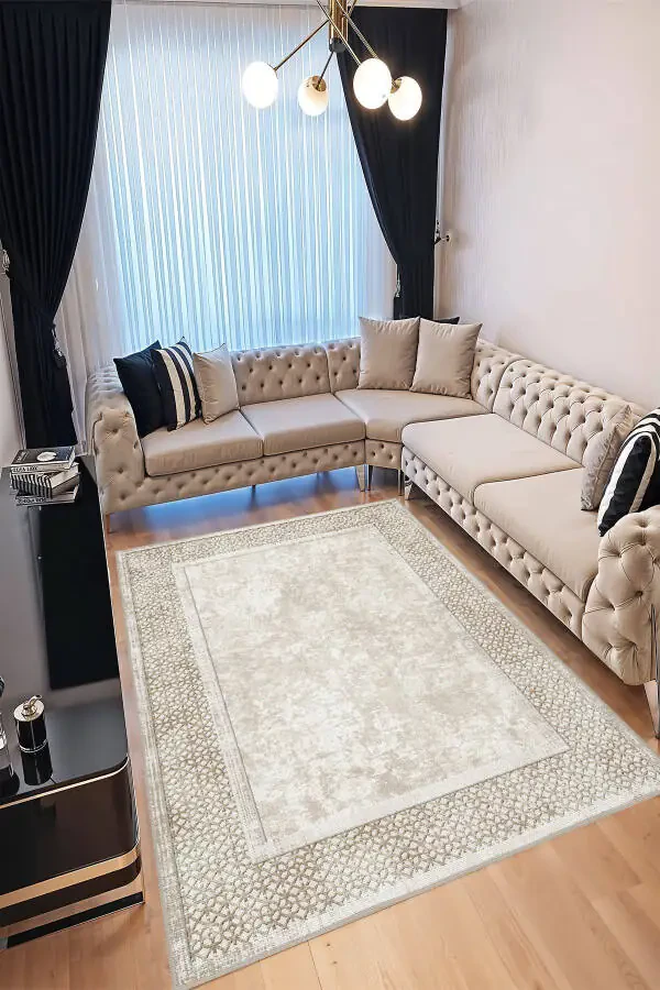 Raqamli bosma bilan yuviladigan sirpanmas antisiz dekorativ salon oshxona gilami yo'lak - 3