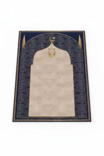 Raqamli bosma ko'k rangli namoz gilami - 6