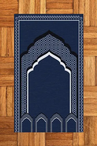 Raqamli bosma namazlik, minbar naqshli, yuvilishi mumkin, 70x130 (ko'k) - 3