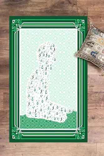 Raqamli bosma namoz o'qiydigan odam figurasi bilan namozlik joynamozi 70x130, JOYNAMOZ-38-YASHIL,-YASHIL - 6