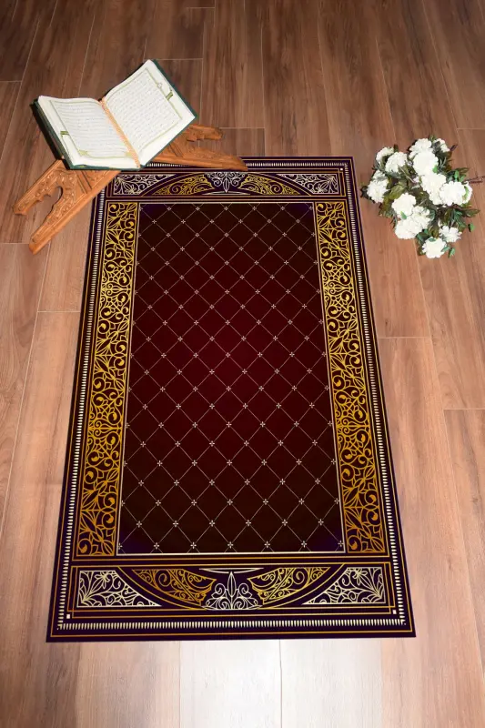 Raqamli bosma naqshli, sirpanmaydigan, yuviladigan joynamoz 70x130, JOYNAMOZ-22-QIZIL,-QIZIL - 4