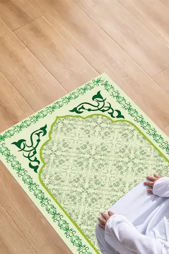 Raqamli bosma naqshli sirpanmaydigan yuviladigan sovg'alik sep namozlik joynamoz, JOYNAMOZ-84-YASHIL,-YASHIL 