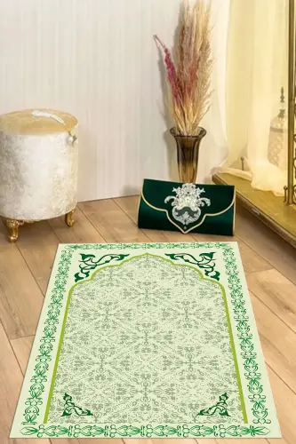 Raqamli bosma naqshli sirpanmaydigan yuviladigan sovg'alik sep namozlik joynamoz, JOYNAMOZ-84-YASHIL,-YASHIL - 7