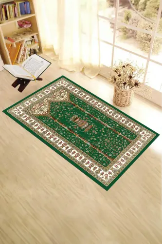 Raqamli bosma yuviladigan klassik naqshli namoz gilami 70x130, SECCADE-30-YEŞİL,-YEŞİL - 5