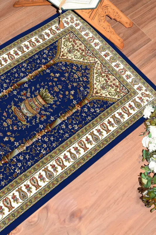 Raqamli bosma yuviladigan klassik naqshli namozlik joynamozi 70x130, JOYNAMOZ-30-KO'K,-KO'K - 2