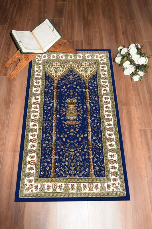 Raqamli bosma yuviladigan klassik naqshli namozlik joynamozi 70x130, JOYNAMOZ-30-KO'K,-KO'K - 3
