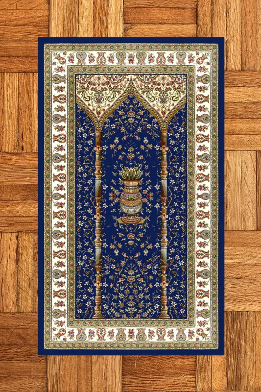 Raqamli bosma yuviladigan klassik naqshli namozlik joynamozi 70x130, JOYNAMOZ-30-KO'K,-KO'K - 4
