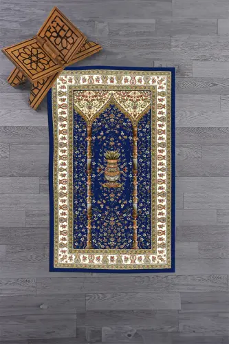 Raqamli bosma yuviladigan klassik naqshli namozlik joynamozi 70x130, JOYNAMOZ-30-KO'K,-KO'K - 6