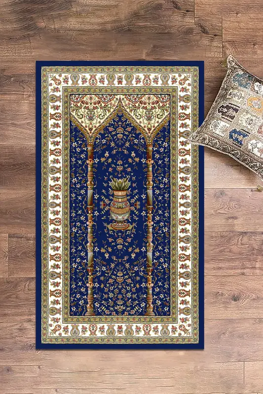 Raqamli bosma yuviladigan klassik naqshli namozlik joynamozi 70x130, JOYNAMOZ-30-KO'K,-KO'K - 7