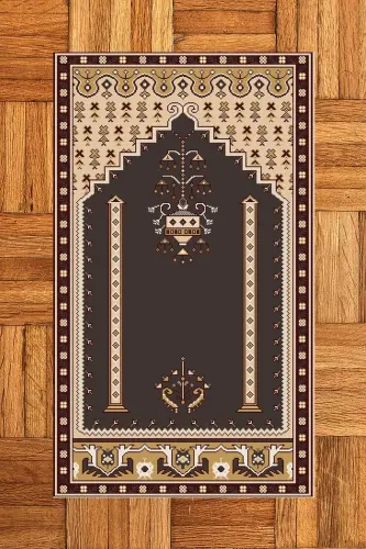 Raqamli bosma yuviladigan klassik naqshli namozlik joynamozi 70x130, JOYNAMOZ-31-RANGLI,-RANGLI - 4