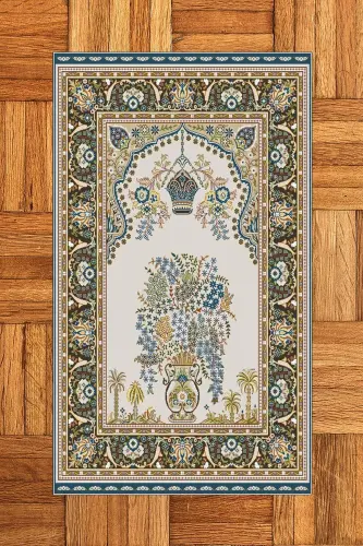 Raqamli bosma yuviladigan klassik naqshli sovg'alik namozlik joynamozi 70x130, Joynamoz-29-ko'k, -KO'K - 4