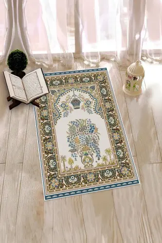 Raqamli bosma yuviladigan klassik naqshli sovg'alik namozlik joynamozi 70x130, Joynamoz-29-ko'k, -KO'K - 8