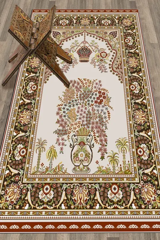 Raqamli bosma yuviladigan klassik naqshli sovg'alik namozlik joynamozi 70x130, Joynamoz-29-qizil,-QIZIL - EY HOME