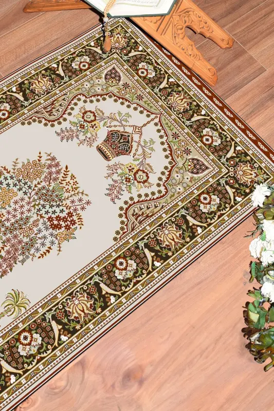 Raqamli bosma yuviladigan klassik naqshli sovg'alik namozlik joynamozi 70x130, Joynamoz-29-qizil,-QIZIL - 2
