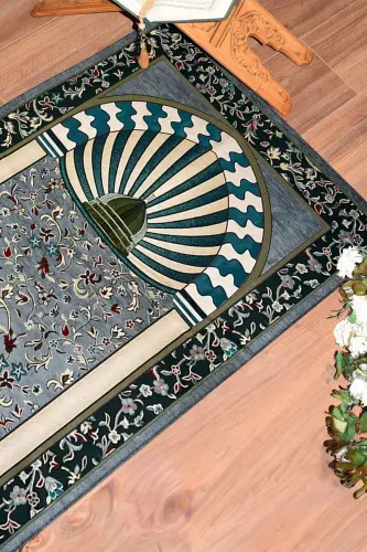 Raqamli Bosma Yuviladigan Masjid Naqshli Sovg‘abop Namozjoy Joda 70x130 sm - KULRANG 
