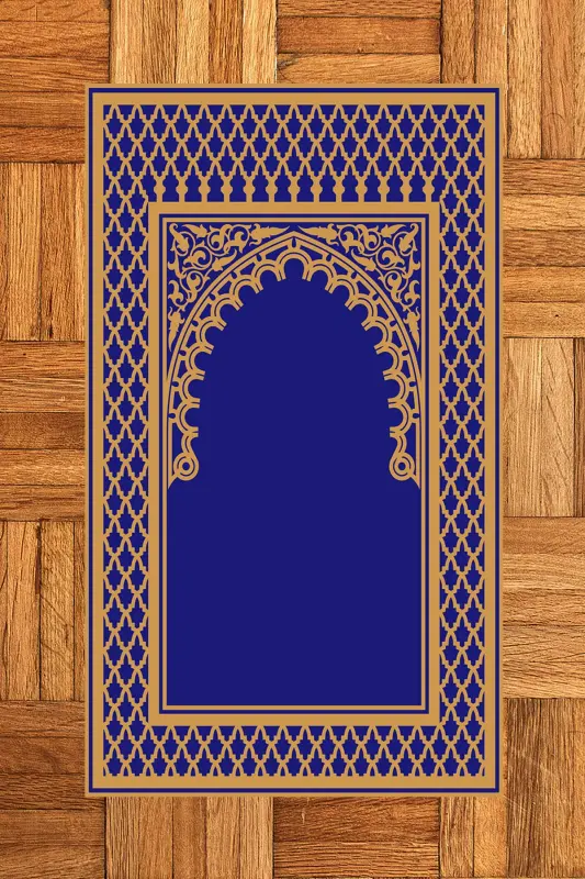 Raqamli bosma yuviladigan o'chiriladigan zamonaviy namozlik joynamozi 70x130 sm, JOYNAMOZ-7-KO'K,-KO'K - 8