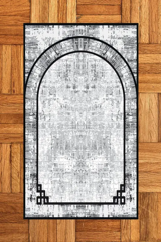 Raqamli bosma yuviladigan oddiy naqshli sovg'a namozlik joynamozi 70x130, JOYNAMOZ-39-GRIS,-GRIS - 2