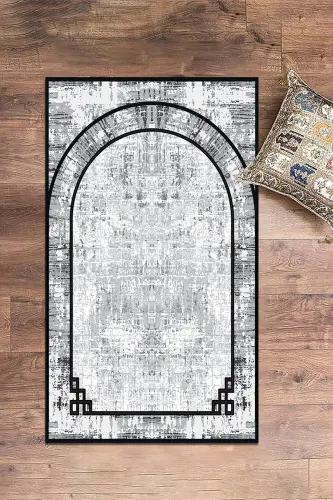 Raqamli bosma yuviladigan oddiy naqshli sovg'a namozlik joynamozi 70x130, JOYNAMOZ-39-GRIS,-GRIS - 5