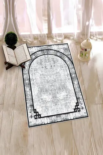 Raqamli bosma yuviladigan oddiy naqshli sovg'a namozlik joynamozi 70x130, JOYNAMOZ-39-GRIS,-GRIS - 6