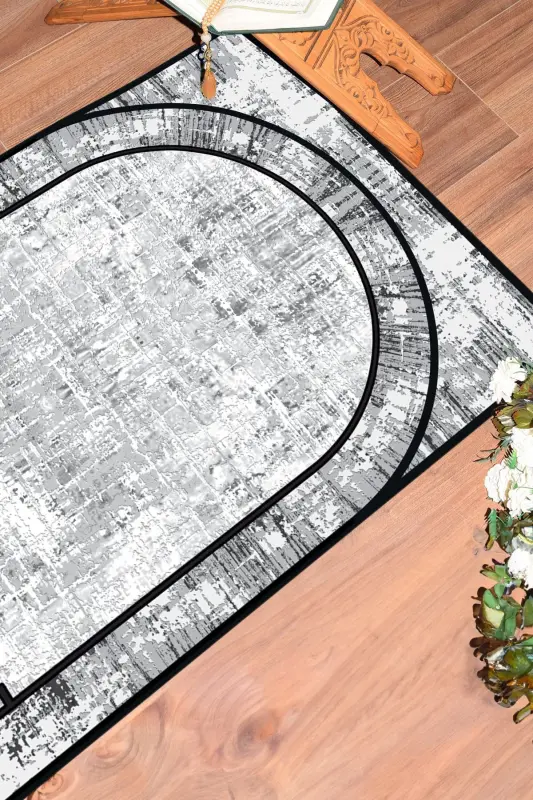 Raqamli bosma yuviladigan oddiy naqshli sovg'a namozlik joynamozi 70x130, JOYNAMOZ-39-GRIS,-GRIS - 8