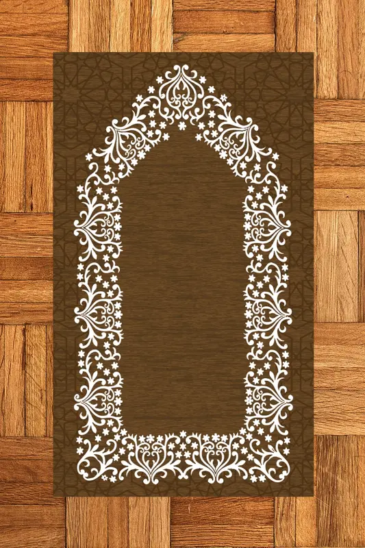 Raqamli bosma yuviladigan oddiy zamonaviy namozlik joynamozi 70x130 sm. , JOYNAMOZ-12-QAHVARANGI,-QAHVARANGI - 7