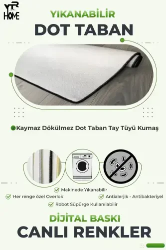 Raqamli bosma Yuviladigan sirpanmaydigan taglik Dekorativ salon oshxona gilami yo'lak - RANGLI - YTR HOME (1)
