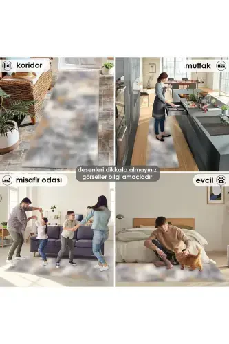 Raqamli bosma Yuviladigan sirpanmaydigan taglik Dekorativ zal gilami Oshxona gilami (26)-kvadratbal - BIR AKSESUAR (1)