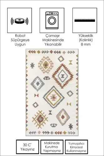 Raqamli bosma yuviladigan sirpanmaydigan taglikli oshxona gilami, mehmonxona gilami va yo'lak-rangli - 3