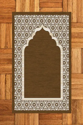 Raqamli bosma yuviladigan sovg'a uchun zamonaviy namoz gilamchasi 70x130 sm, GILAMCHA-17-QAHVARANGI, -QAHVARANGI - 5