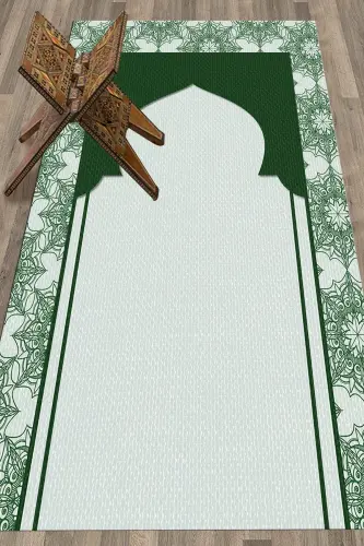 Raqamli bosma yuviladigan sovg'abop namozgoh joynamoz 70x130 sm - YASHIL - GENEL MARKALAR (1)