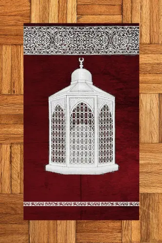 Raqamli bosma yuviladigan sovg'abop zamonaviy namozgoh joynamoz 70x130sm - QIZIL - 3
