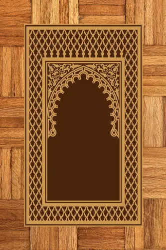 Raqamli bosma yuviladigan tozalanadigan zamonaviy namoz gilamchasi 70x130 sm. , SECCADE-7-KAHVERANGİ,-KAHVERANGİ - 8